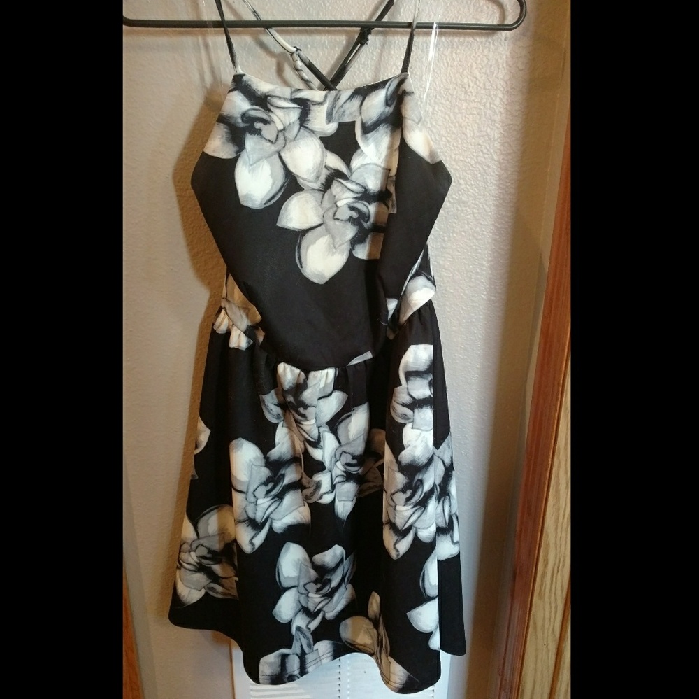 Black flower dress